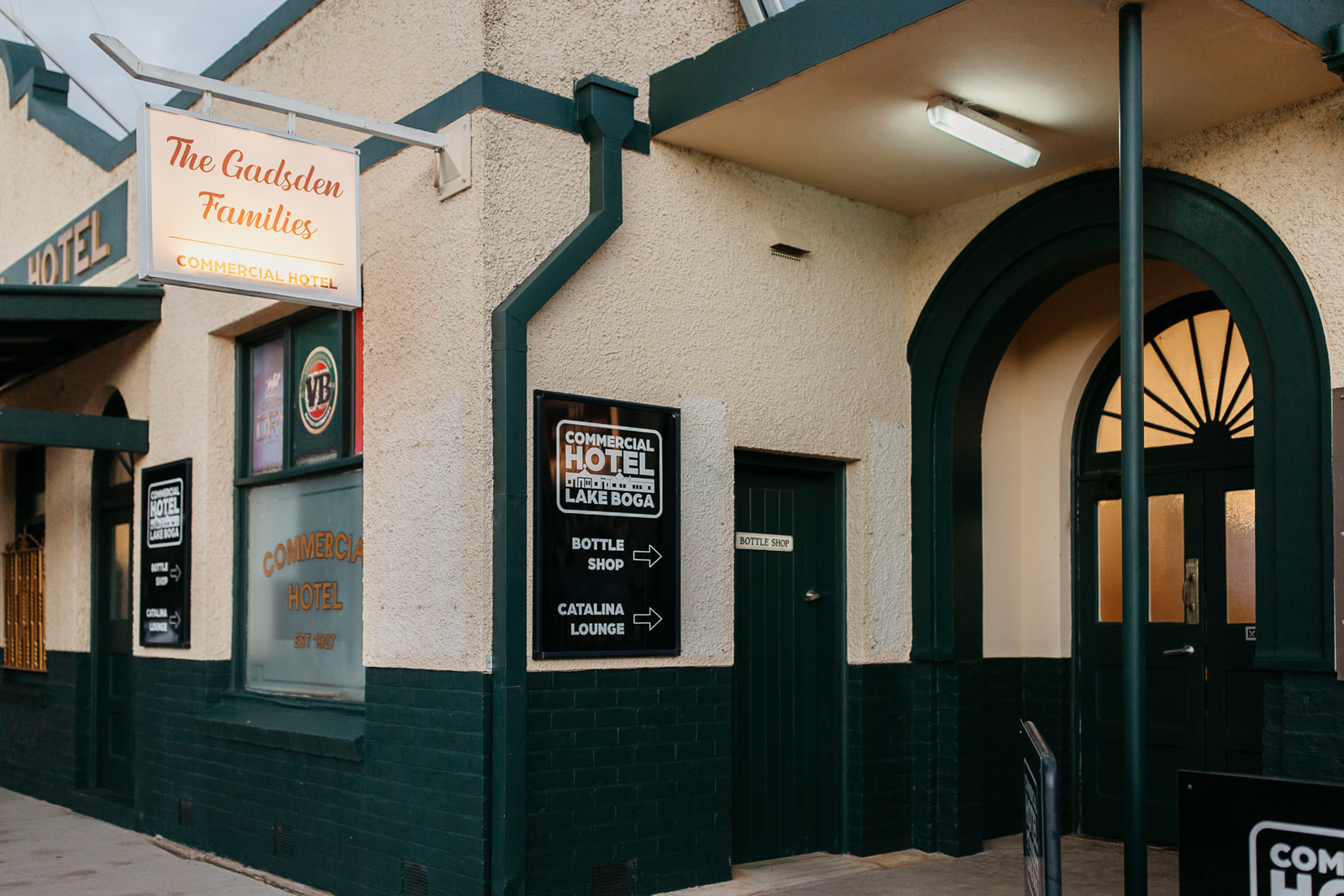 The hotel exterior with Catalina Lounge signage